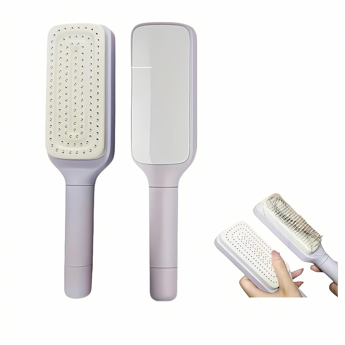 Self-Cleaning Hair Brush – Anti-Static Detangling & Scalp Massage Comb