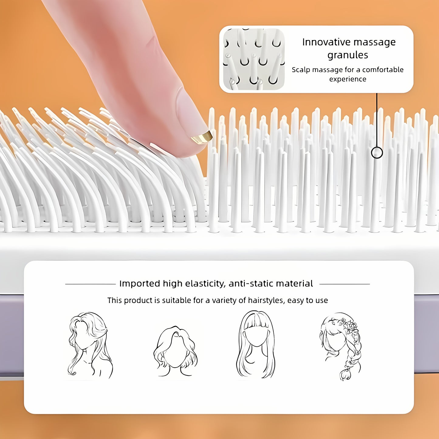 Self-Cleaning Hair Brush – Anti-Static Detangling & Scalp Massage Comb