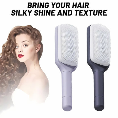 Self-Cleaning Hair Brush – Anti-Static Detangling & Scalp Massage Comb