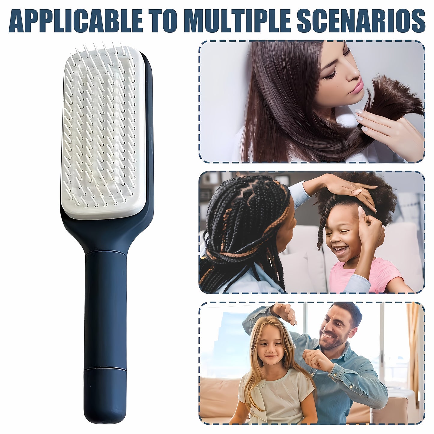 Self-Cleaning Hair Brush – Anti-Static Detangling & Scalp Massage Comb